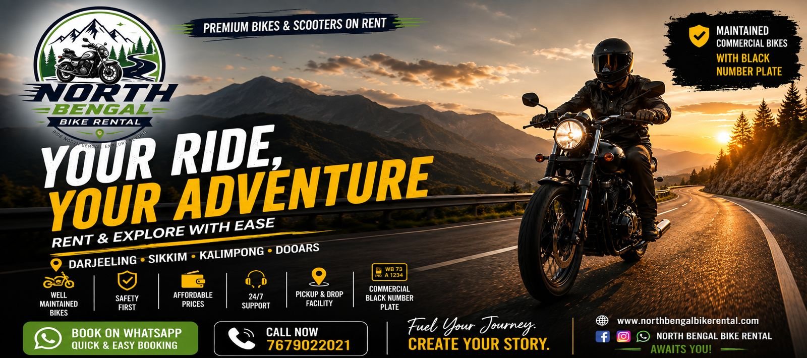 North Bengal Bike Rental Banner
