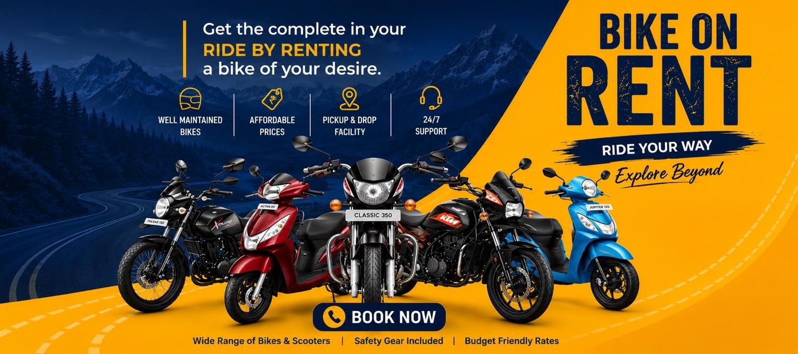 North Bengal Bike Rental Banner